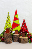 Christmas Tree in Red & Green- Set of 3