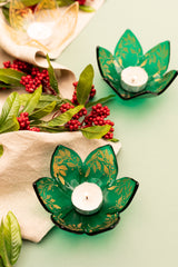 Emerald Flora Candle Holder